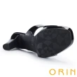 【ORIN】真皮曲線設計高跟涼拖鞋(黑色)
