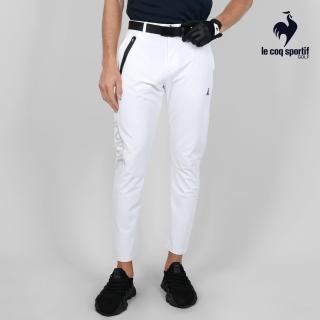 【LE COQ SPORTIF 公雞】高爾夫系列 男款白色側邊LOGO印花高機能防曬九分褲 QGT8J806
