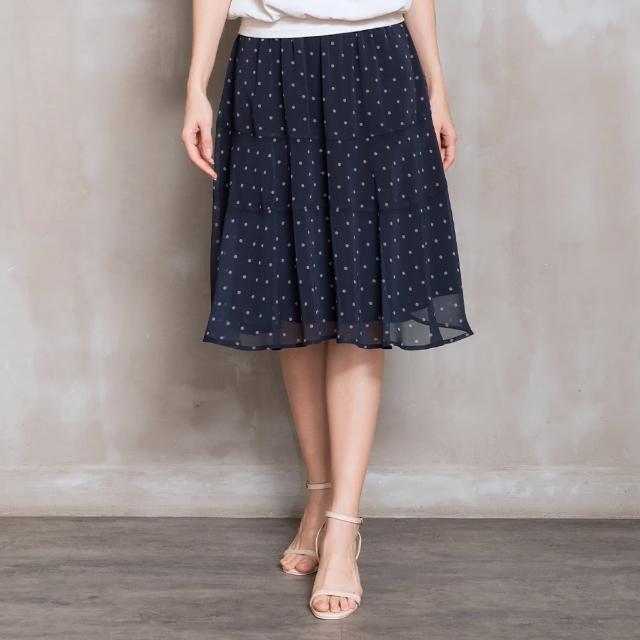 【perng yuh 芃諭名品】輕快活力 圓點印花 雪紡 圓裙(2024 SS Collection｜3A春夏系列)