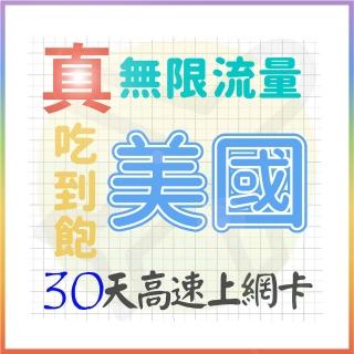 【AOTEX 奧特克斯】30天美國上網絡卡真無限高速流量喫到飽(手機卡SIM卡網路卡預付卡)