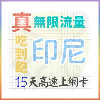 【AOTEX 奧特克斯】15天印尼上網卡真無限高速流量吃到飽(手機卡SIM卡網路卡預付卡)