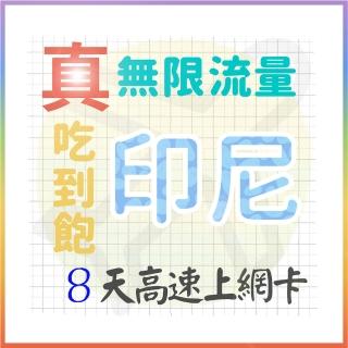【AOTEX 奧特克斯】8天印尼上網絡卡真無限高速流量喫到飽(手機卡SIM卡網路卡預付卡)