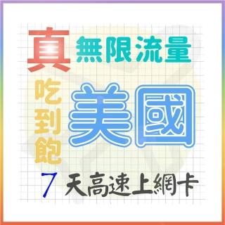 【AOTEX 奧特克斯】7天美國上網絡卡真無限高速流量吃到飽(手機卡SIM卡網路卡預付卡)