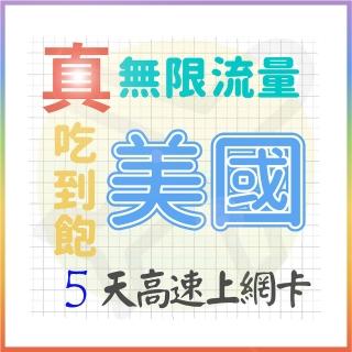 【AOTEX 奧特克斯】5天美國上網絡卡真無限高速流量吃到飽(手機卡SIM卡網路卡預付卡)