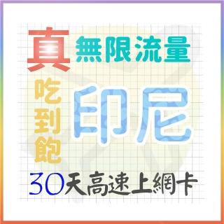 【AOTEX 奧特克斯】30天印尼上網卡真無限高速流量吃到飽(手機卡SIM卡網路卡預付卡)