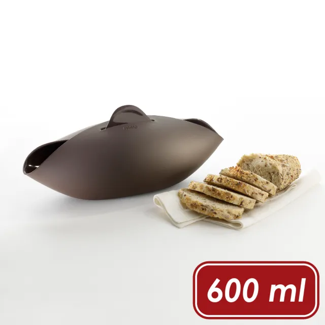 【LEKUE】白金矽膠發酵烘焙碗 棕600ml(微波料理 麵包發酵籃)
