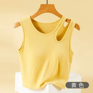 【CHANMODE 香茉】羅紋水滴領設計修身美型 BRA TOP 2件組