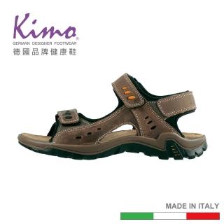 【Kimo】義大利牛皮魔鬼氈男涼鞋(復古棕 5530403414)