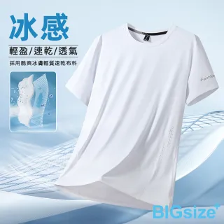 【B+ 大尺碼專家】現貨-大小尺碼-冰絲 涼感 排汗 圓領 T恤(0201061)