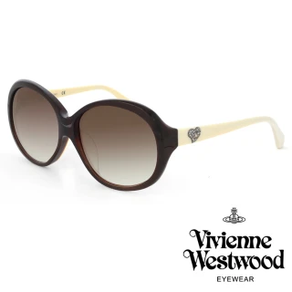 【Vivienne Westwood】英國精品時尚心鑽系列造型太陽眼鏡(VW743-02-咖)