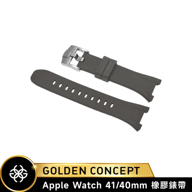 Golden Concept Apple Watch 40/41mm 橡膠錶帶 ST-41-RB 灰橡膠/銀扣環