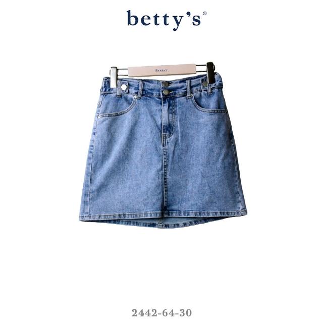 【betty’s 貝蒂思】水洗刷色彈性牛仔短裙(藍色)