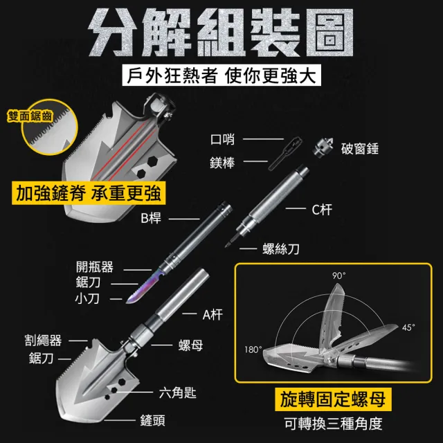 多功能兵工鏟(工兵鏟 兵工鏟 鏟子 露營裝備 露營用具)