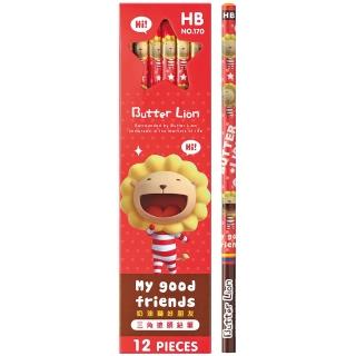 【SIMBALION 雄獅文具】奶油獅好朋友三角塗頭鉛筆HB- 紅色-12入 170HB(禮物 畢業 兒童)