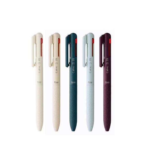 【Pentel 飛龍】Calme 三色輕油筆 XBXAC35(筆記 手帳 學生 辦公)