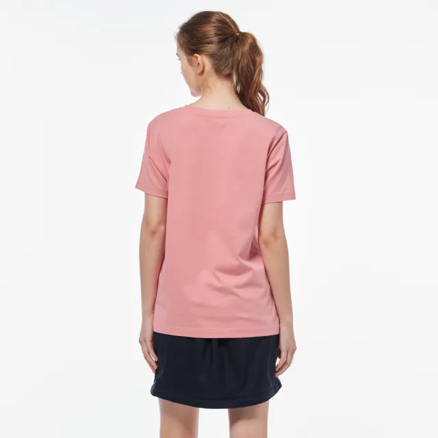 【JEEP】女裝 品牌LOGO刺繡短袖T恤(粉色)