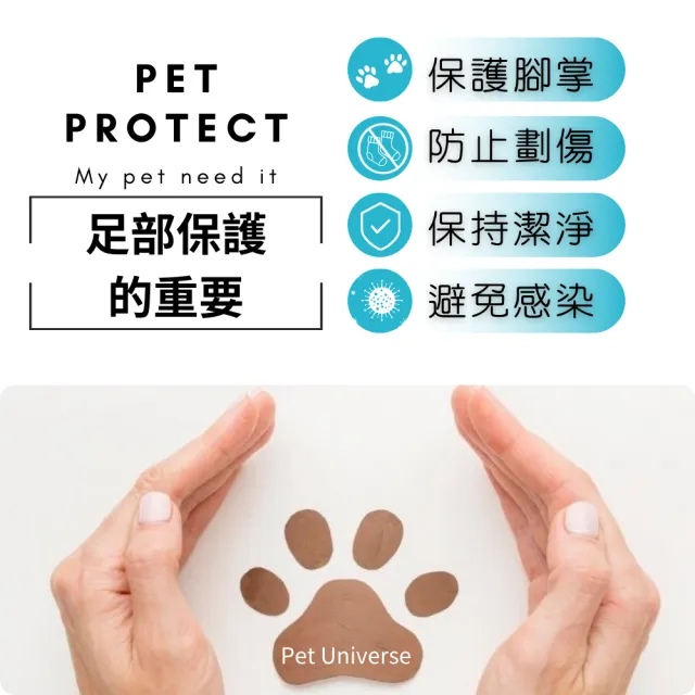 【Pet Universe 多寵宇宙】止滑顆粒-拋棄式狗鞋子(M號 20入袋裝 防髒款 11-20公斤 寵物鞋 寵物鞋子 狗鞋子)