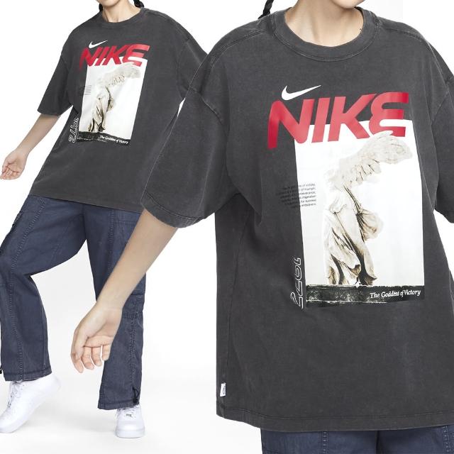 【NIKE 耐吉】NSW SS Tee LBR OS GCEL 女款 水洗黑色 寬版 短T 圓領 休閒 短袖 HF6292-060