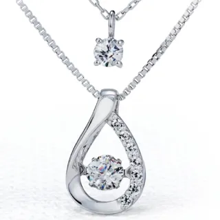 【Crossfor New York】日本原裝純銀懸浮閃動項鍊 天使的眼淚(提袋禮盒生日周年禮物 情人節送禮)