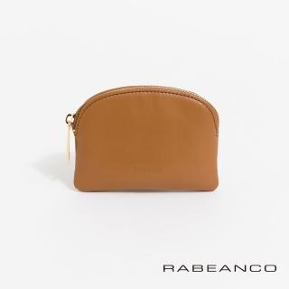 【RABEANCO】迷色彩真皮亮彩拉鍊零錢包(駝)