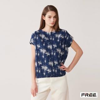 【FREE】INDIGO緹花小船領上衣(暗藍)