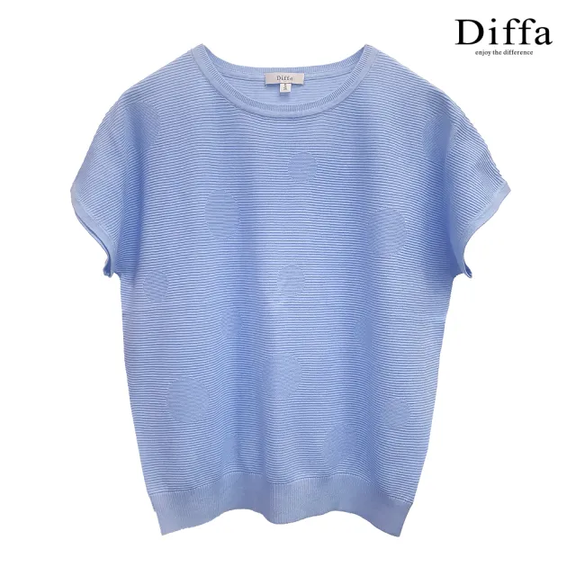 【Diffa】幾何波點立體織紋針織衫-女