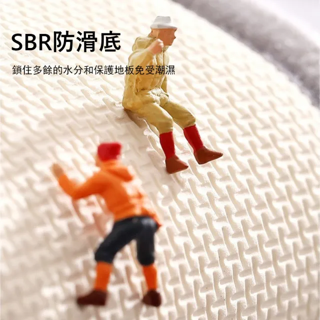 【Kyhome】加厚慢回彈記憶棉浴室防滑地墊 超強吸水 室內腳踏墊/門墊(40x60cm)