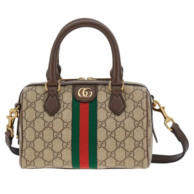 GUCCI 古馳 772053 經典OPHIDIA迷你波士頓手提斜背兩用包(全新展示品-棕色)