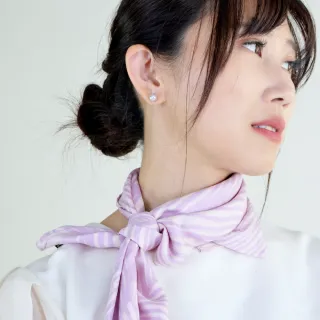 【BANNIES】紫色 尼泊爾手染拓印蠶絲方巾(親膚 蠶絲 領巾 絲巾)