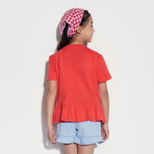 【GAP】女童裝 Logo純棉圓領短袖T恤-瑰紅色(465954)