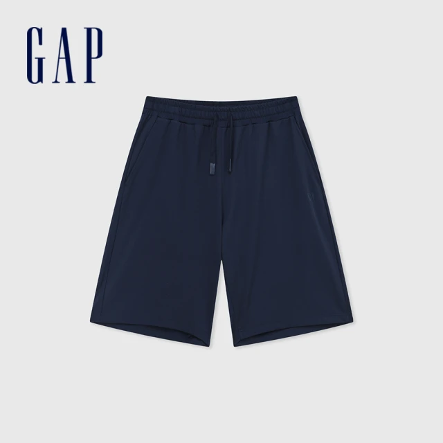 GAP 男裝 Logo抽繩鬆緊短褲-深灰色(464991) 