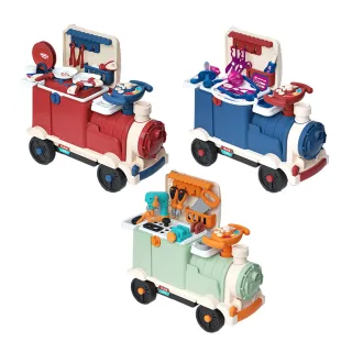 【Playful Toys 頑玩具】3IN1滑行火車家家酒(可收納可騎乘 廚房玩具 醫生玩具 工具組玩具 兒童禮物)