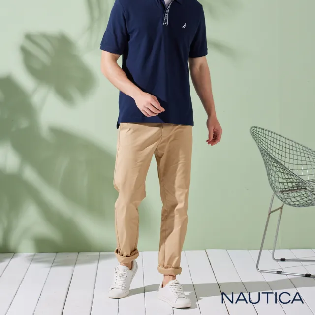 【NAUTICA】男裝 美式休閒彈性長褲(卡其)