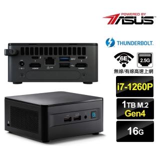 【ASUS 華碩】NUC i7十二核{飛行員S03C} 迷你電腦(i7-1260P/16G/1TB M.2 Gen4)