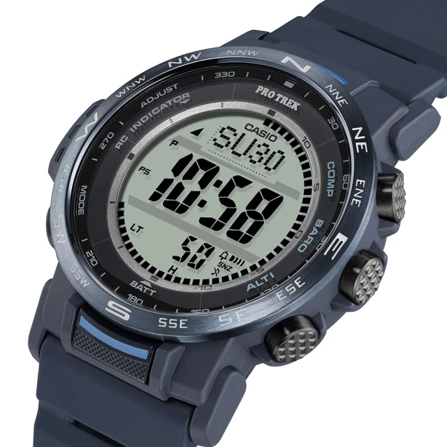 CASIO 卡西歐 PRO TREK 登山錶系列/高度溫度氣壓方位偵測/6局電波接收/44mm/藍(PRW-35Y-2)