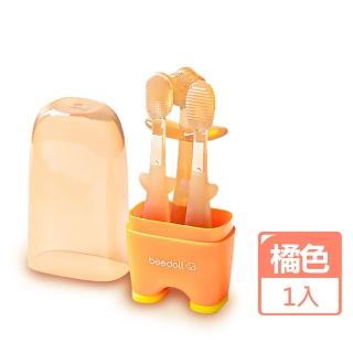 【寶貝牙】嬰兒矽膠牙刷三件套-附收納盒(幼兒 乳牙刷 兒童 口腔清潔刷 訓練刷牙 安全牙刷 舌苔刷 寶寶)