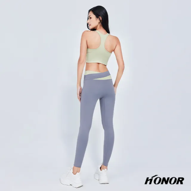 【HONOR 山形屋】出清品 高腰彈力三角色塊緊身運動褲(限定出清)