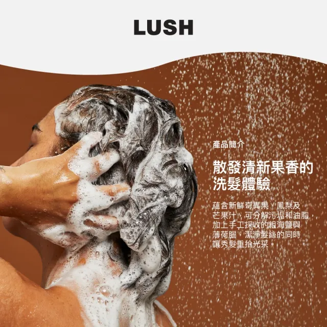 【LUSH 嵐舒】水果海鹽洗髮露 600g(洗髮露/修復秀髮/重拾光采/護髮)