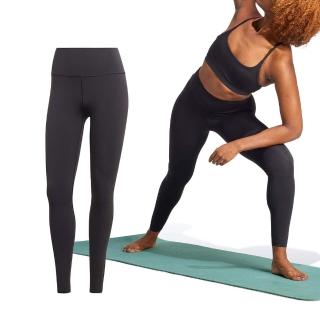 【adidas 愛迪達】女款 黑色 九分緊身褲 吸濕 排汗 休閒 運動 瑜珈褲 緊身褲 長褲 IL7324