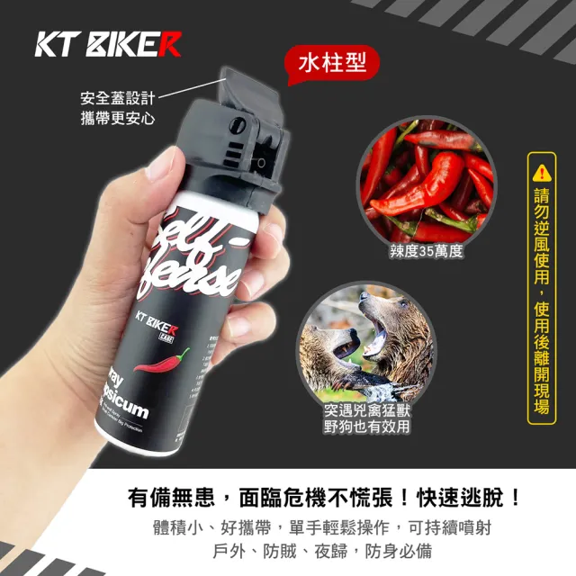 【KT BIKER】辣椒水 2入(防身噴霧 防狼噴霧 辣椒水噴霧 水柱型 手持型辣椒水)