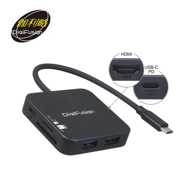 伽利略伽利略 TYPE-C HDMI 4K+HUB+SD讀卡轉接器