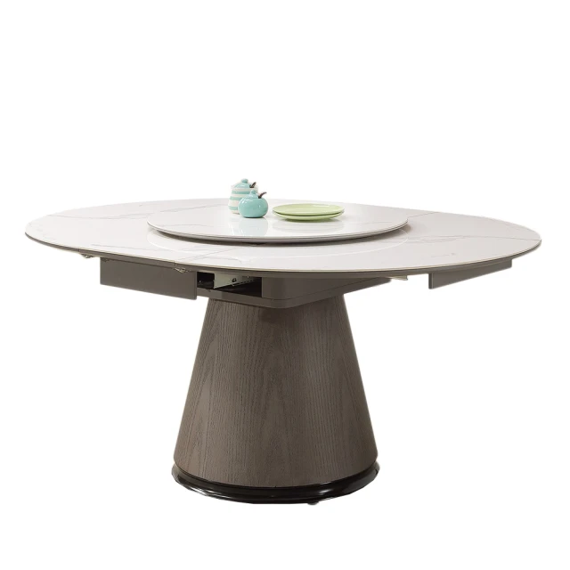 obis 維克斯5.2尺岩板伸縮圓餐桌（轉盤75cm）