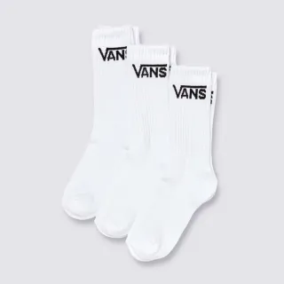 【VANS 官方旗艦】Classic Crew 男女款白色長襪 3 入組