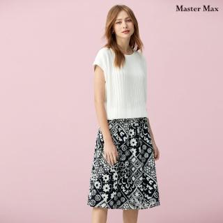【Master Max】小包袖異材拼接素面雪紡上衣(8317131)