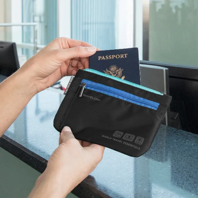 【Travelon】RFID防盜證件包2件 黑(卡片夾 識別證夾 名片夾 RFID辨識)