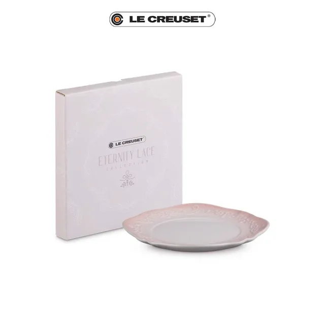 【Le Creuset】永恆花蕾系列瓷器圓盤 22cm(棉花白/柔粉紫/貝殼粉 3色可選)