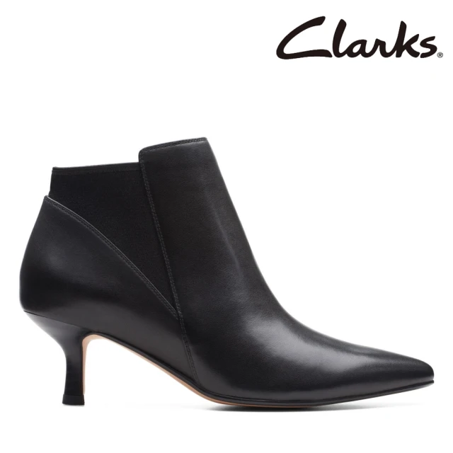 Clarks 女鞋 Violet55 Up 優雅尖頭百搭中跟踝靴 尖頭靴(CLF74764B)