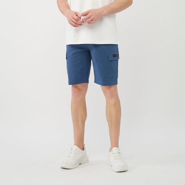 【GIORDANO 佐丹奴】男裝鬆緊腰工裝短褲(97 礁石藍)
