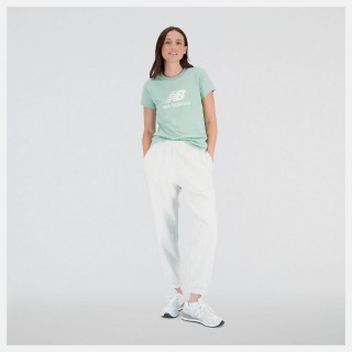 【NEW BALANCE】 NB 長褲 運動褲 棉褲 休閒 寬鬆 鬆緊褲 女 白灰色 亞規(AWP31503SAH-F)