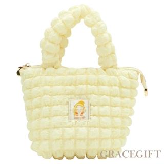 【Grace Gift】小魔女DoReMi聯名-羽月雲朵手提袋(淺黃)